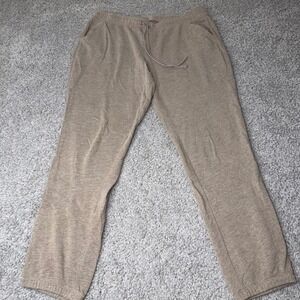 New York & Company WomensTan FleeceJoggers Size LLounge Pants Drawstring Pockets